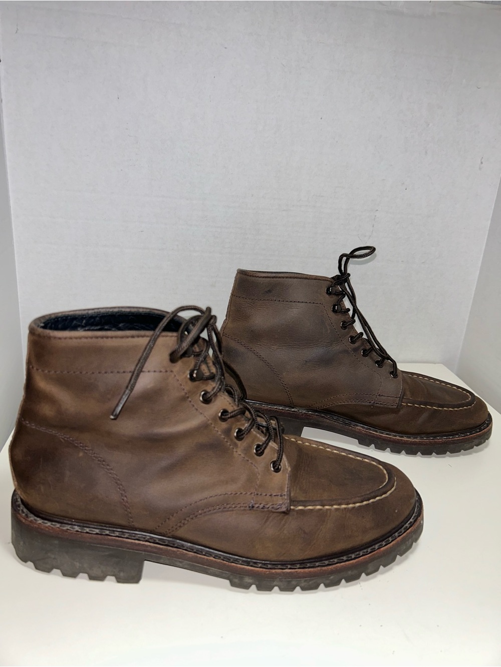 Thursday Boot Co. Diplomat Brown Leather Moc Toe Lace-Up Boot